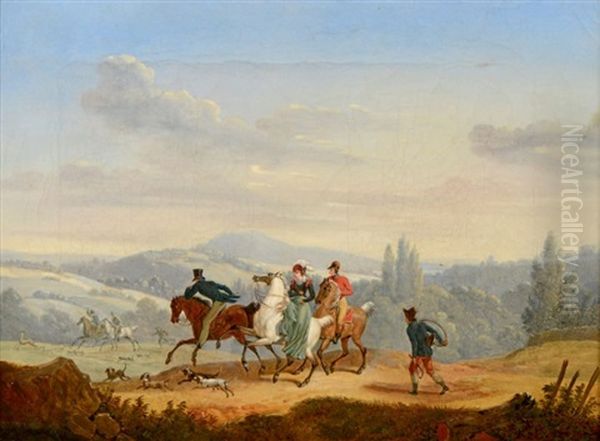 Scene De Chasse Au Cerf Oil Painting by Edouard Swebach