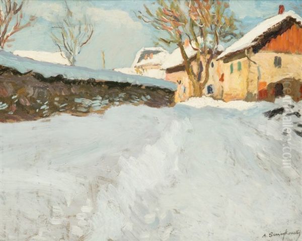 Haute-savoie Oil Painting by Alfred Swieykowski