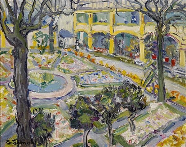 Courtyard Oil Painting by George Gardner Symons