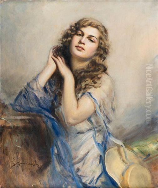 Portret Kobiety Oil Painting by Boleslaw Von Szankowski