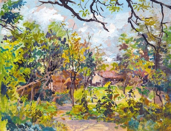 Land In Szada Oil Painting by Bertalan Szekely Von Adamos