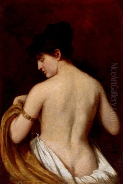 Female Nude Oil Painting by Bertalan Szekely Von Adamos