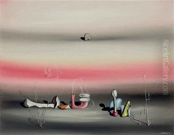 Dangers Des Courants Oil Painting by Yves Tanguy