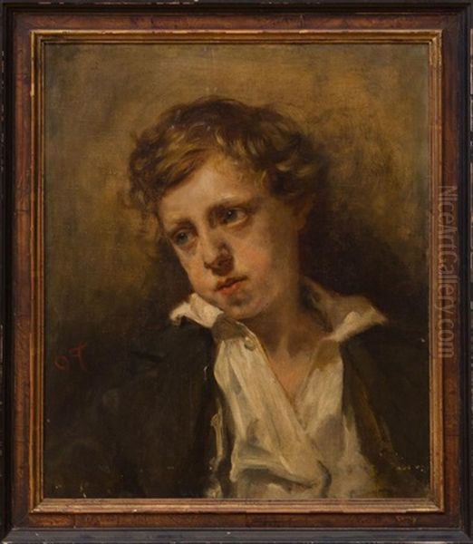 Portrait Of A Boy (louis Xvii Au Temple) Oil Painting by Nicolas Francois Octave Tassaert