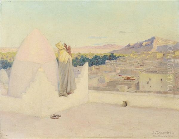 Muezzin A Bou Saada Oil Painting by Jules Charles Clement Taupin