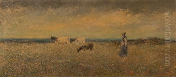 Grazing By The French Coast Oil Painting by Ernest Archibald Taylor