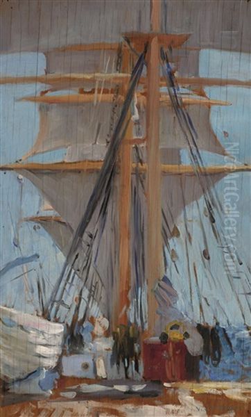 Barque C.b. Pedersen Oil Painting by Violet Helen Evangeline Teague