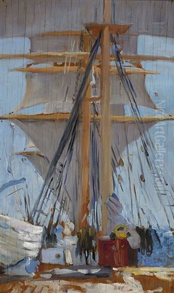 Barque C.b. Pedersen Oil Painting by Violet Helen Evangeline Teague