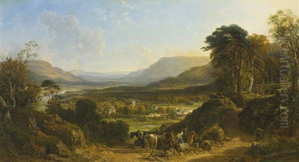 Valley Of Usk Oil Painting by John Frederick Tennant