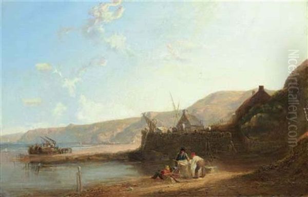 Sorting The Catch Oil Painting by John Frederick Tennant