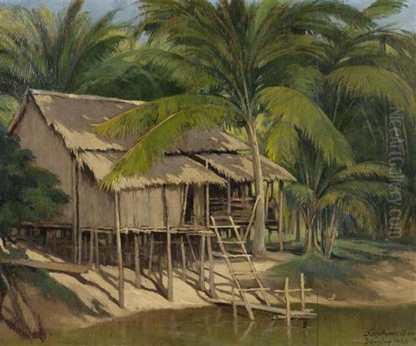 Siemriap.cambodia Oil Painting by Stephane Brecq