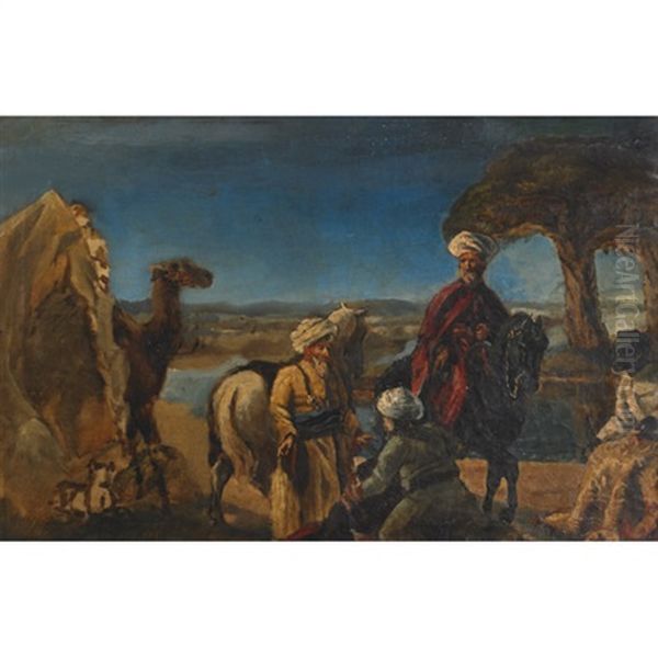 Oasis In The Sahara Oil Painting by Mor (Moritz) Than