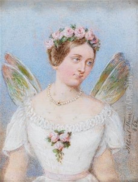 A Portrait Of A Girl As Psyche Oil Painting by Albert Theer