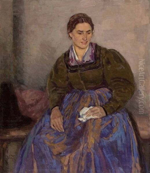 Brixentalerin Oil Painting by Emil Thoma