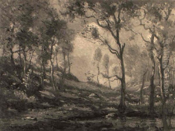 The Edge Of The Woods Oil Painting by George Albert Thompson
