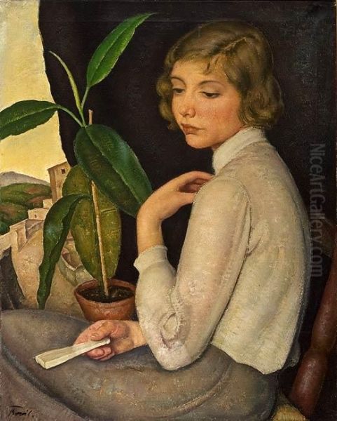 Bildnis Eines Madchens Oil Painting by Bruno Breil