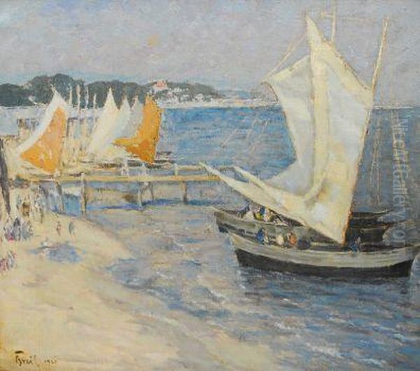 Segelboote Am Strand Oil Painting by Bruno Breil