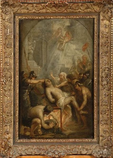 Martyre De Saint Laurent Oil Painting by Theodor Van Thulden