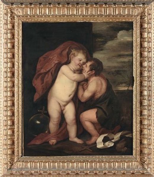 Gesu Bambino Con San Giovannino Oil Painting by Theodor Van Thulden