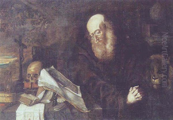 Den Hellige Hieronimus I Sit Studerekammer Oil Painting by Christian von Thum the Elder