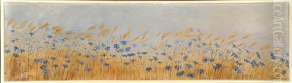Kornblumen Mit Getreideahren Oil Painting by (Princess) Margareta von Thurn und Taxis