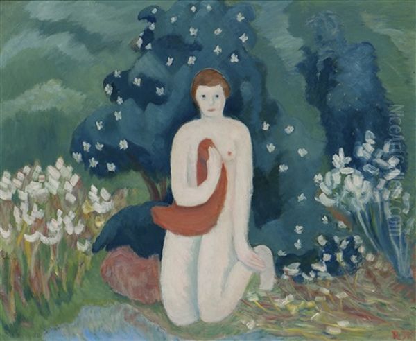 Eva I Edens Hage Oil Painting by Rudolph Thygesen