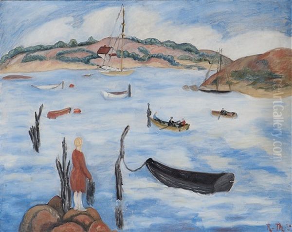 Sommerdag Ved Fjorden Oil Painting by Rudolph Thygesen