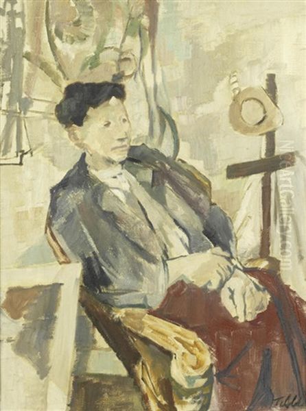 Portrait Of A Seated Man Oil Painting by Geoffrey Tibble