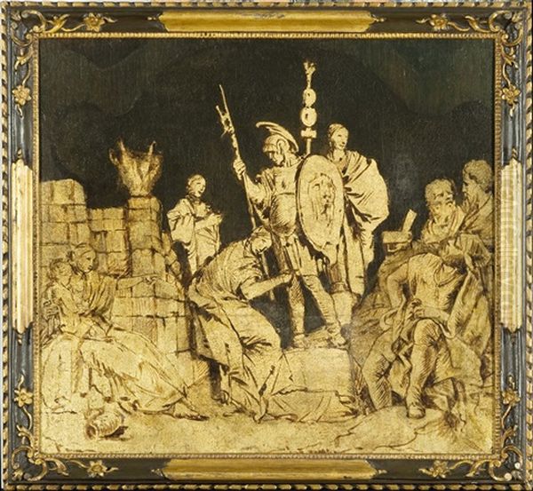Szene Aus Der Romischen Geschichte (+ Opferszene; Pair) Oil Painting by Lorenzo Baldissera Tiepolo