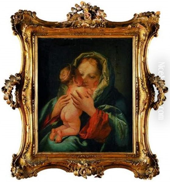 Vierge A L'enfant Oil Painting by Lorenzo Baldissera Tiepolo