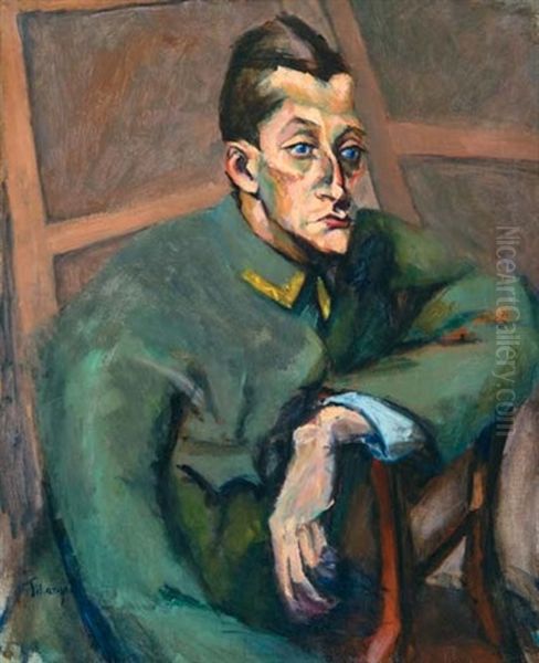Portrait Of Gross Oil Painting by Lajos (Ludwig) Tihanyi