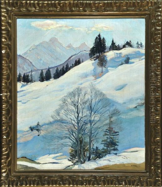 Schneebedeckte Berglandschaft Oil Painting by Harald Tillberg
