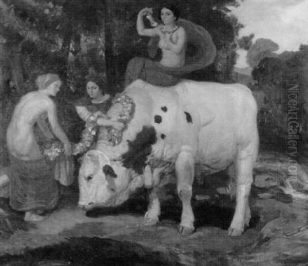 Abschied Der Europa Von Ihren Gefahrtinnen Oil Painting by Harald Tillberg