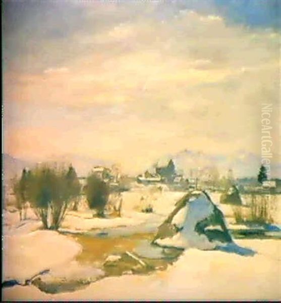 Winterlandschaft Oil Painting by Harald Tillberg