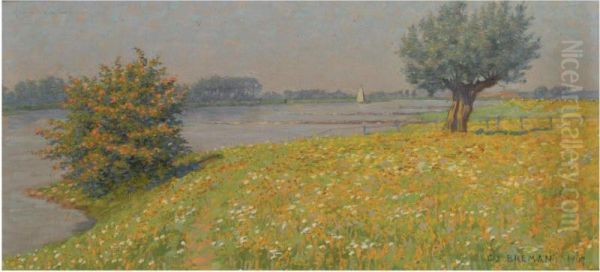 Voorjaar Aan Den Rijn Oil Painting by Co Breman