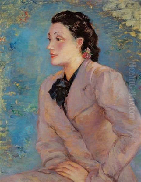 Portrait Of A Lady Oil Painting by Victor Tischler