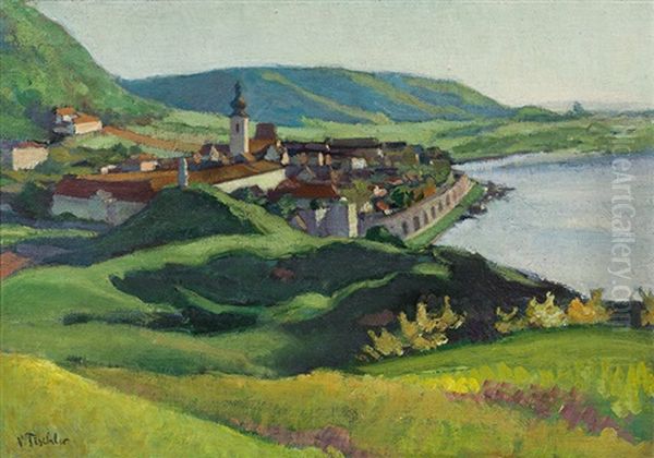 View On Hainburg A. D. Donau Oil Painting by Victor Tischler