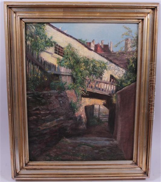 Piaristenstiege In Krems Oil Painting by Anna Tischler-Weber