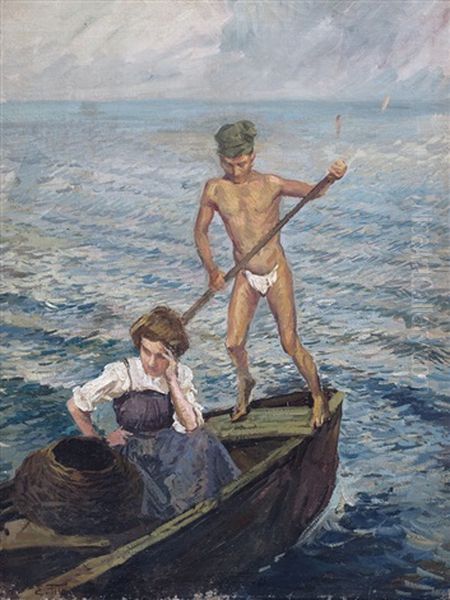 Pesca Infruttuosa Oil Painting by Ettore Tito