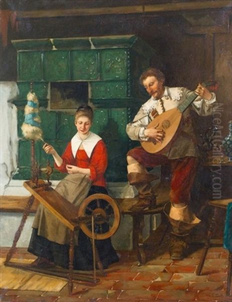 Hausliches Idyll Oil Painting by Max Todt
