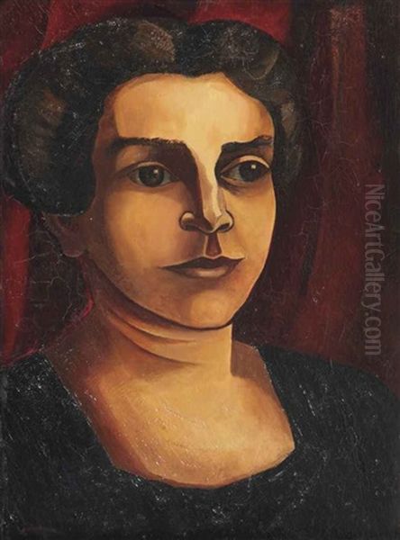 Vrouwenkop Oil Painting by Charley Toorop
