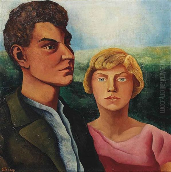 Twee Figuren Oil Painting by Charley Toorop