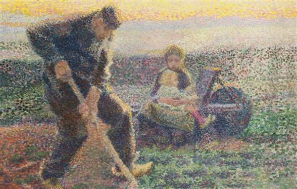 Machelen, Un Jardinier Plantant Ses Choux Oil Painting by Jan Toorop