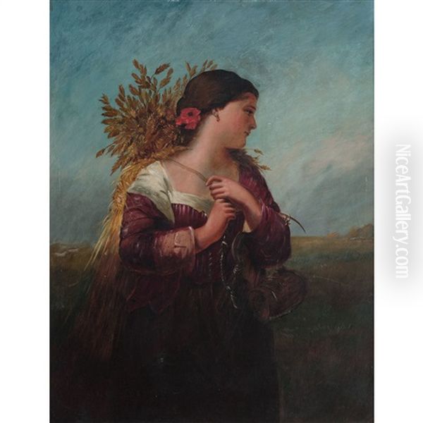 Portrait Of A Woman Oil Painting by Frank William Warwick Topham