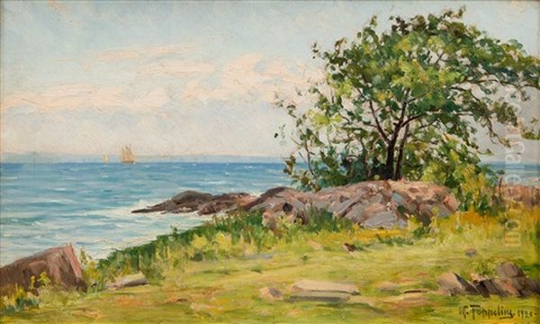 By The Shore Oil Painting by Woldemar Toppelius