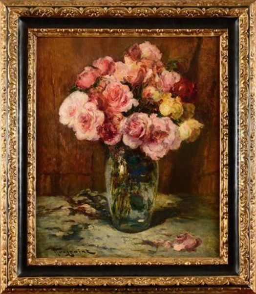 Nature Morte Au Vase De Fleurs Oil Painting by Fernand Toussaint