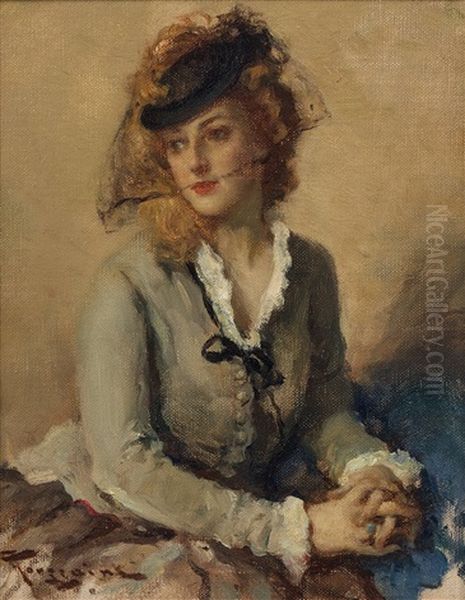 Jeune Femme En Gris Et Jeune Femme En Vert Oil Painting by Fernand Toussaint