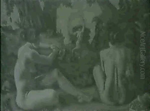 Les Numphes Oil Painting by Georges Albert Edouard de Traz