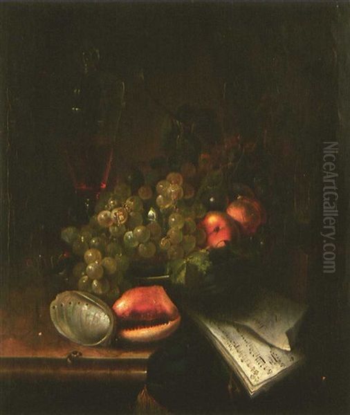 Stillleben Mit Fruchten, Muscheln Und Deckelpokal Oil Painting by Catharina Treu
