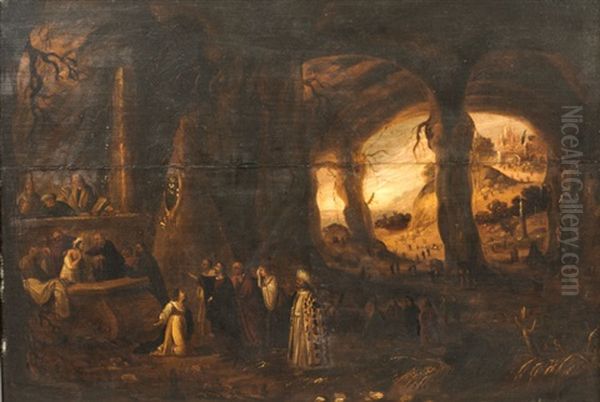 La Resurrection De Lazare Oil Painting by Rombout Van Troyen